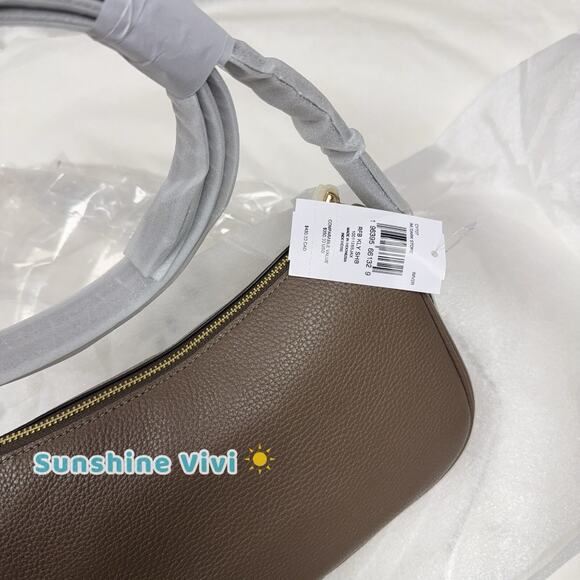 NWT Coach Kailey Shoulder Bag Leather Gold/dark stone cy707 - Picture 10 of 11